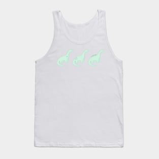 Mint Green Heart Dinosaurs (White Background) Tank Top